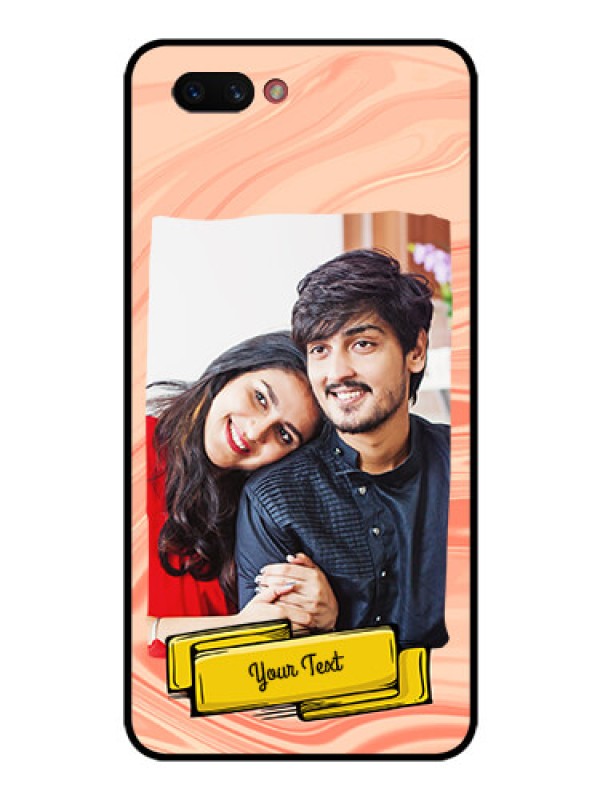 Custom Realme C1 2019 Personalized Glass Phone Case  - Marble Texture Design