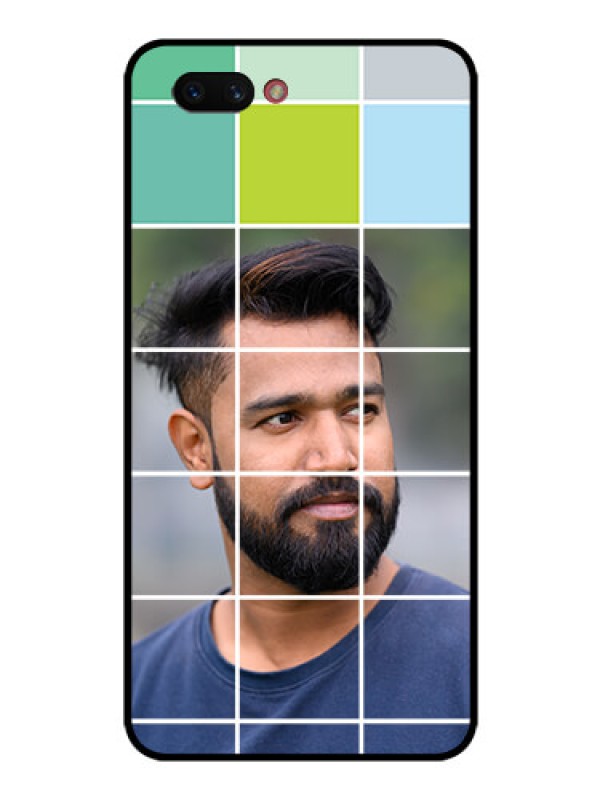 Custom Realme C1 2019 Photo Printing on Glass Case  - with white box pattern 