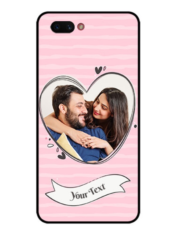 Custom Realme C1 2019 Custom Glass Phone Case  - Vintage Heart Design