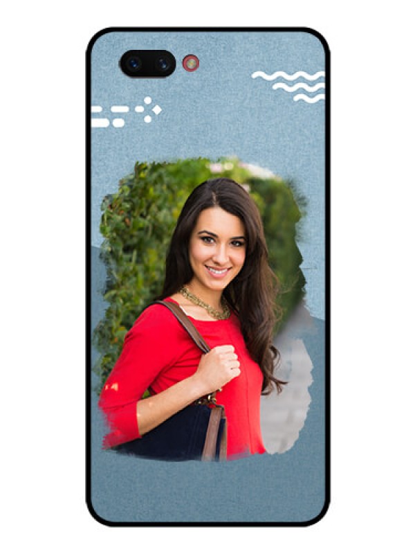 Custom Realme C1 2019 Custom Glass Mobile Case  - Grunge Line Art Design