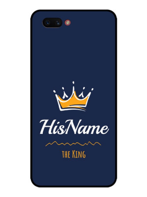 Custom Realme C1 2019 Glass Phone Case King with Name