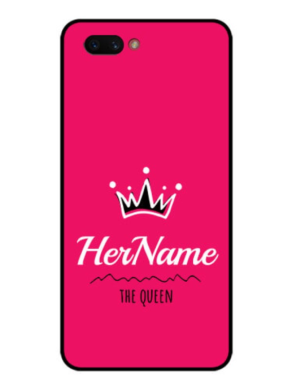 Custom Realme C1 2019 Glass Phone Case Queen with Name