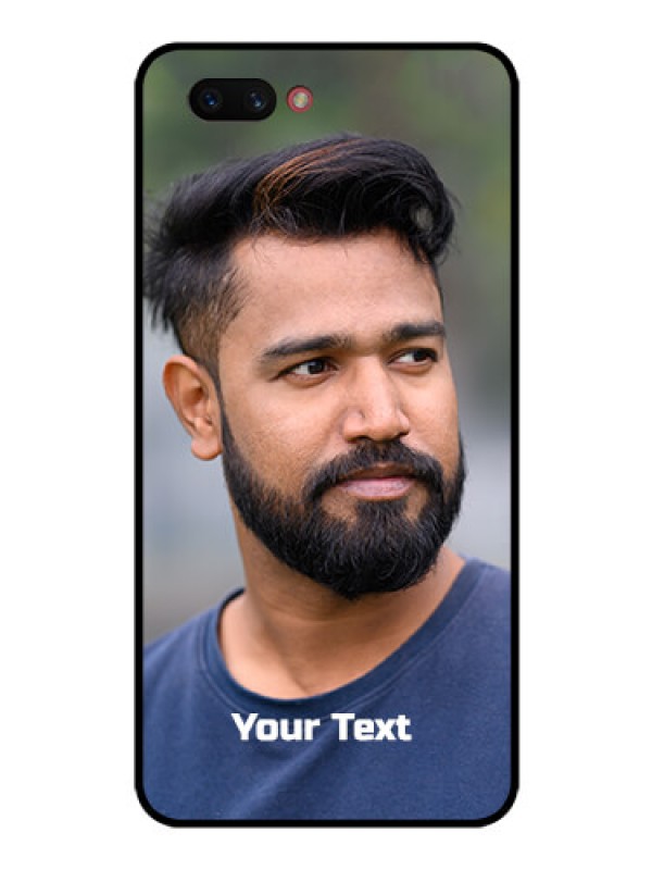 Custom Realme C1 2019 Glass Mobile Cover: Photo with Text