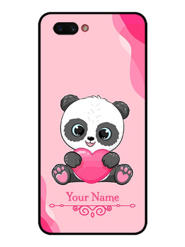 Custom Realme C1 2019 Custom Glass Mobile Case - Cute Panda Design