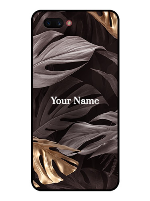 Custom Realme C1 2019 Personalised Glass Phone Case - Wild Leaves digital paint Design