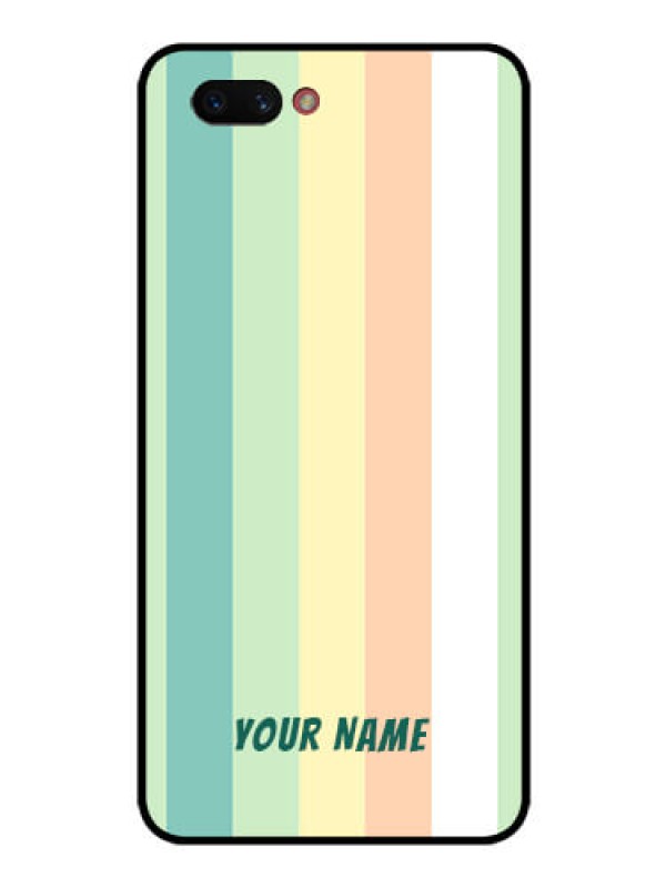 Custom Realme C1 2019 Photo Printing on Glass Case - Multi-colour Stripes Design