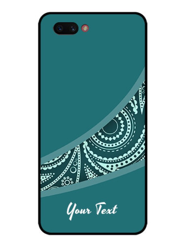 Custom Realme C1 2019 Photo Printing on Glass Case - semi visible floral Design