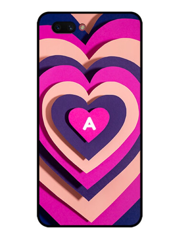 Custom Realme C1 2019 Custom Glass Mobile Case - Cute Heart Pattern Design