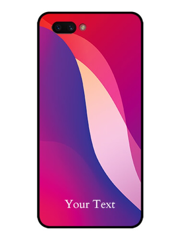 Custom Realme C1 2019 Personalized Glass Phone Case - Digital abstract Overlap Design