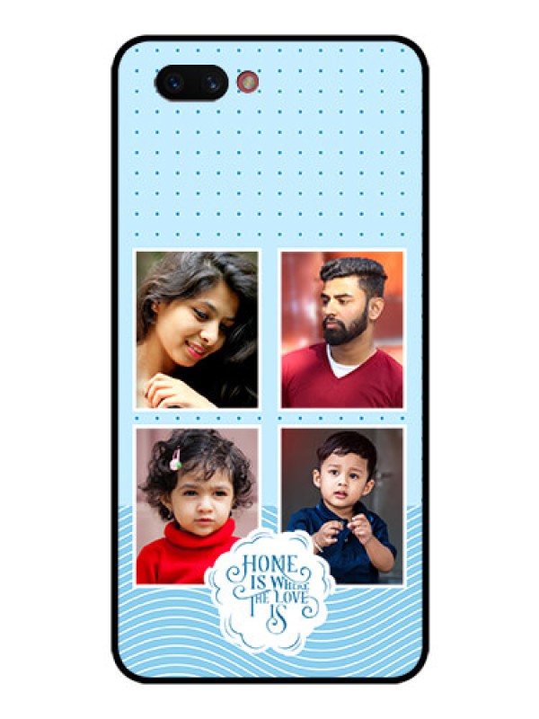 Custom Realme C1 2019 Custom Glass Phone Case - Cute love quote with 4 pic upload Design