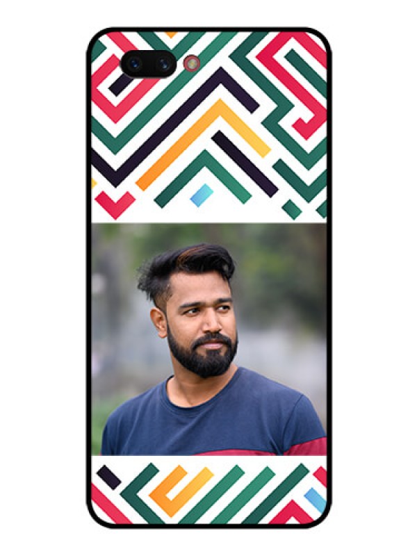 Custom Realme C1 2019 Personalized Glass Phone Case - Colorful Maze Pattern Design