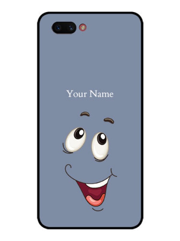 Custom Realme C1 2019 Photo Printing on Glass Case - Laughing Cartoon Face Design