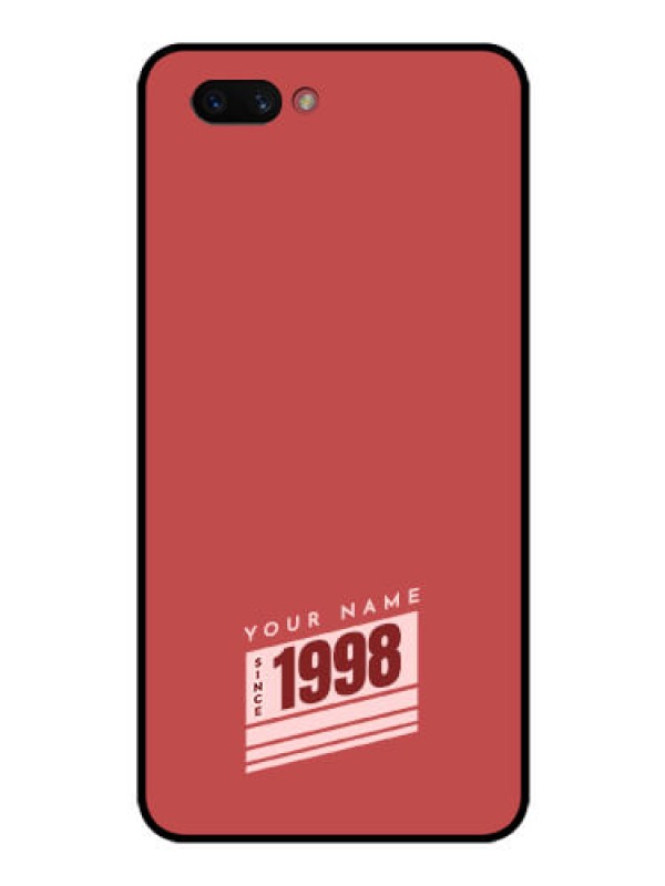 Custom Realme C1 2019 Custom Glass Phone Case - Red custom year of birth Design