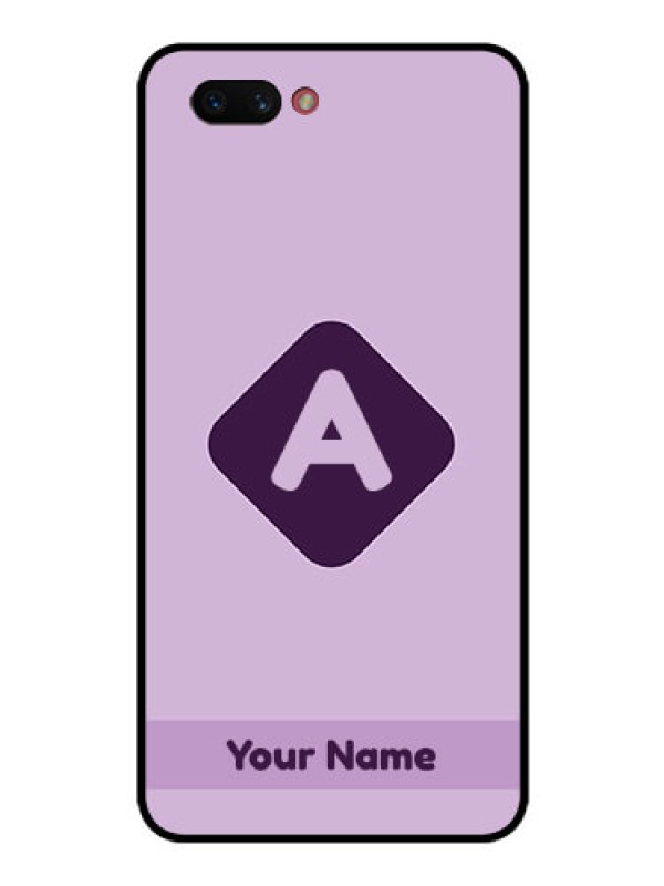 Custom Realme C1 2019 Custom Glass Mobile Case - Custom Letter in curved badge Design