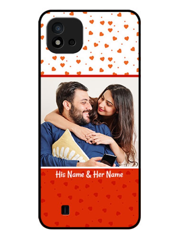 Custom Realme C11 2021 Custom Glass Phone Case - Orange Love Symbol Design
