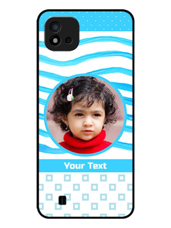 Custom Realme C11 2021 Custom Glass Phone Case - Simple Blue Case Design