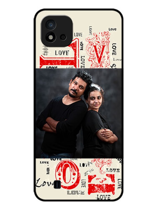 Custom Realme C11 2021 Photo Printing on Glass Case - Trendy Love Design Case
