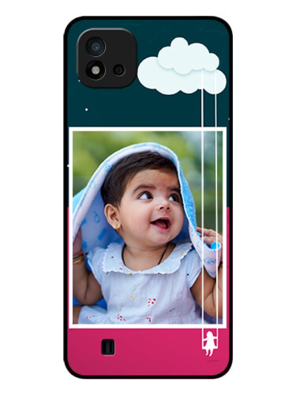Custom Realme C11 2021 Custom Glass Phone Case - Cute Girl with Cloud Design