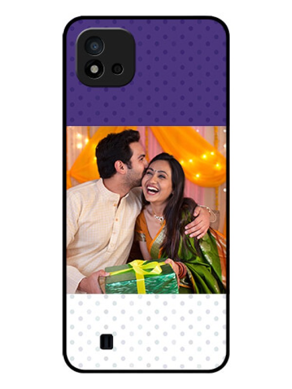 Custom Realme C11 2021 Personalized Glass Phone Case - Violet Pattern Design