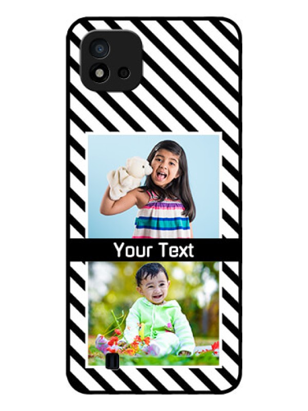 Custom Realme C11 2021 Photo Printing on Glass Case - Black And White Stripes Design