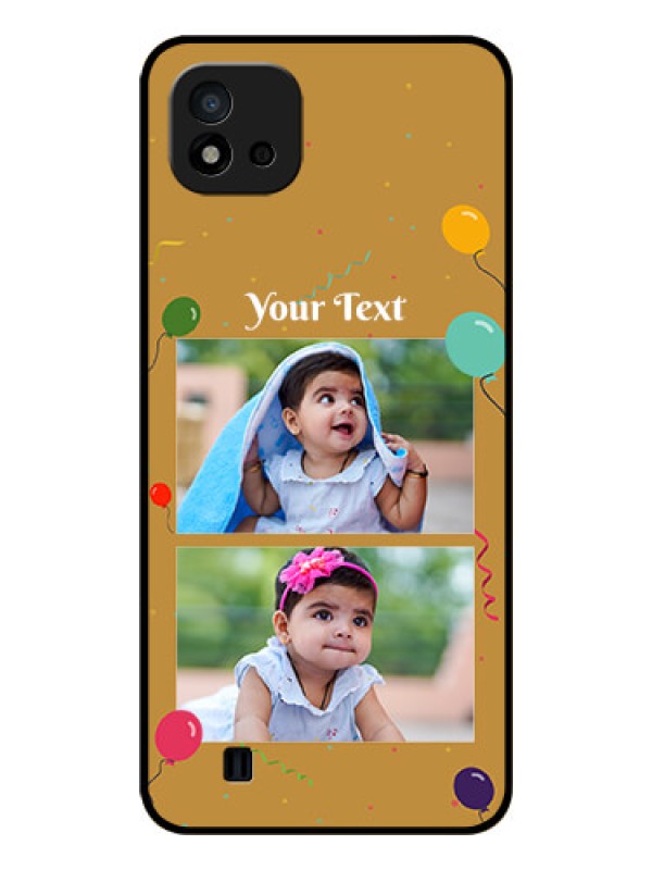 Custom Realme C11 2021 Personalized Glass Phone Case - Image Holder with Birthday Celebrations Design