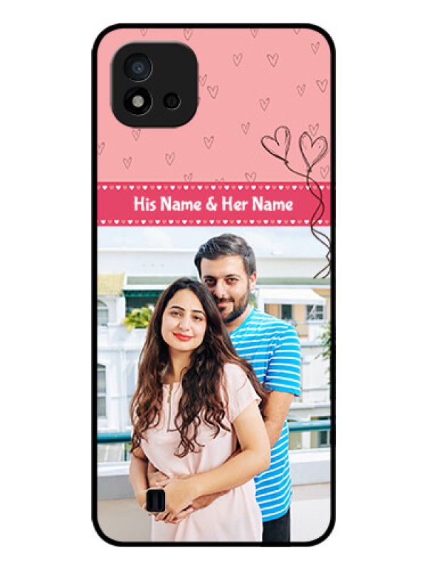 Custom Realme C11 2021 Personalized Glass Phone Case - Love Design Peach Color