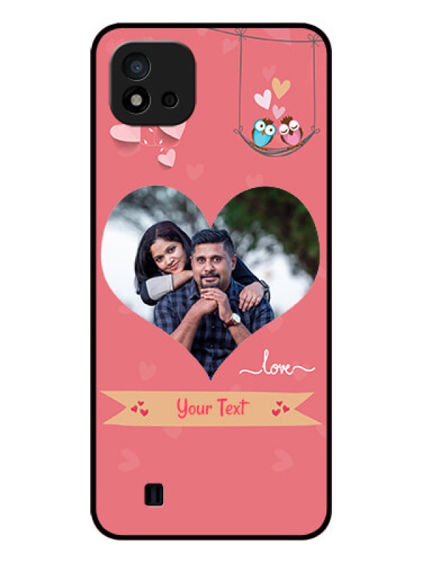 Custom Realme C11 2021 Personalized Glass Phone Case - Peach Color Love Design 