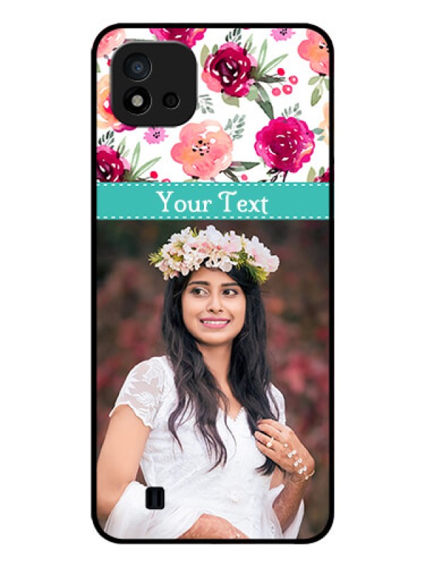 Custom Realme C11 2021 Custom Glass Phone Case - Watercolor Floral Design