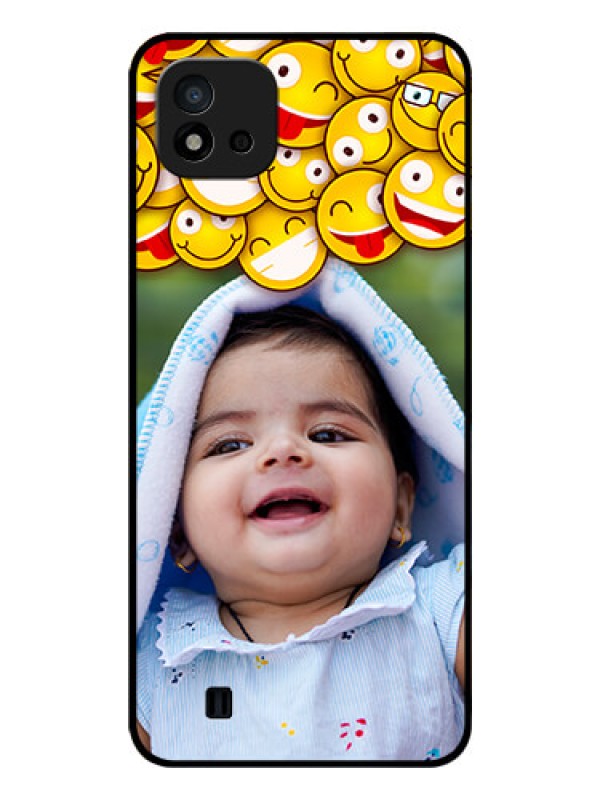 Custom Realme C11 2021 Custom Glass Mobile Case - with Smiley Emoji Design