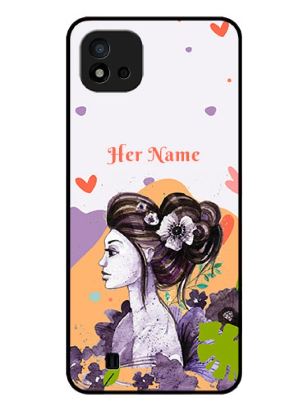 Custom Realme C11 2021 Personalized Glass Phone Case - Woman And Nature Design