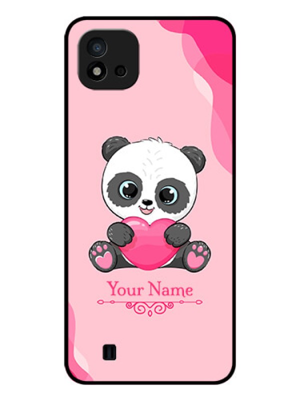 Custom Realme C11 2021 Custom Glass Mobile Case - Cute Panda Design