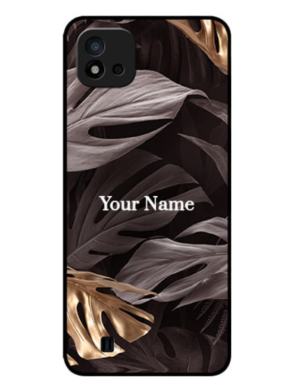 Custom Realme C11 2021 Personalised Glass Phone Case - Wild Leaves digital paint Design