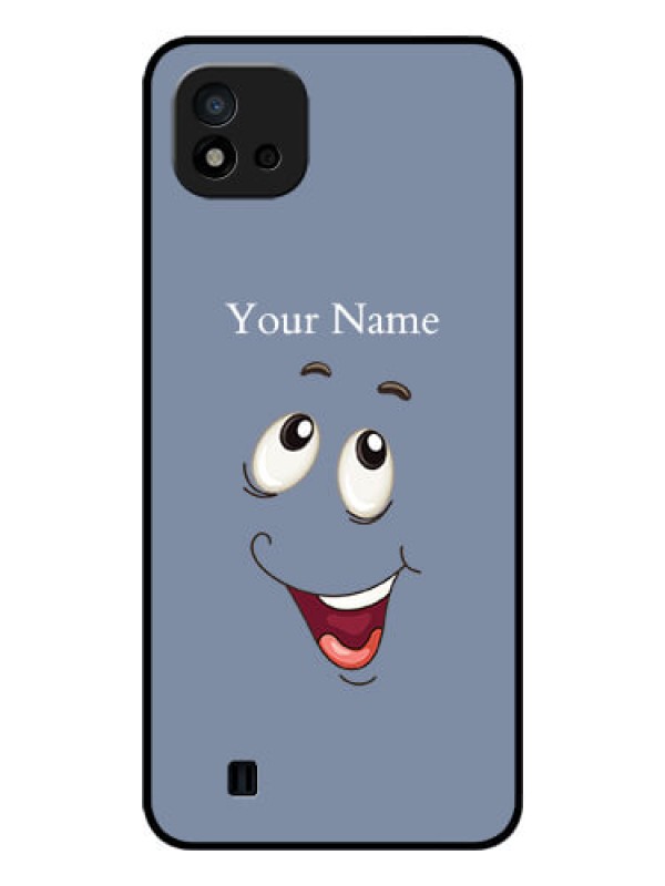 Custom Realme C11 2021 Photo Printing on Glass Case - Laughing Cartoon Face Design