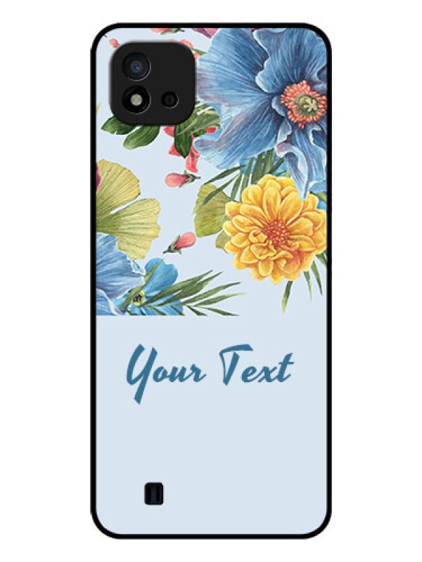 Custom Realme C11 2021 Custom Glass Mobile Case - Stunning Watercolored Flowers Painting Design