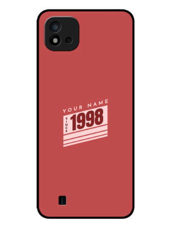 Custom Realme C11 2021 Custom Glass Phone Case - Red custom year of birth Design