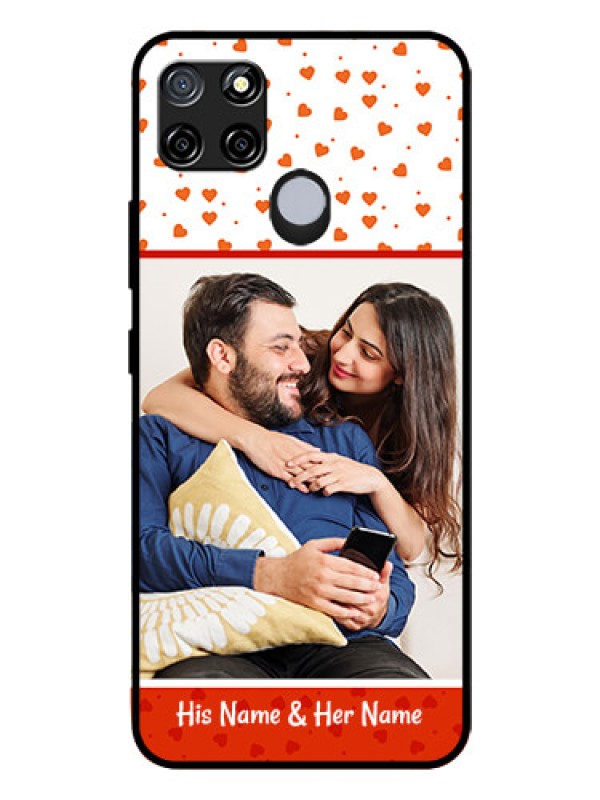 Custom Realme C12 Custom Glass Phone Case  - Orange Love Symbol Design