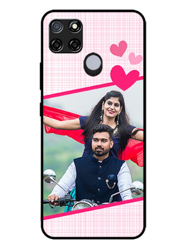 Custom Realme C12 Custom Glass Phone Case  - Love Shape Heart Design