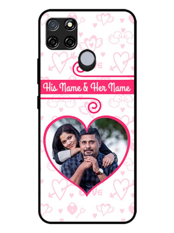 Custom Realme C12 Personalized Glass Phone Case  - Heart Shape Love Design