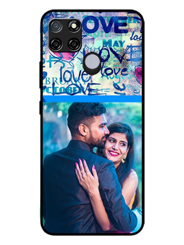 Custom Realme C12 Custom Glass Mobile Case  - Colorful Love Design