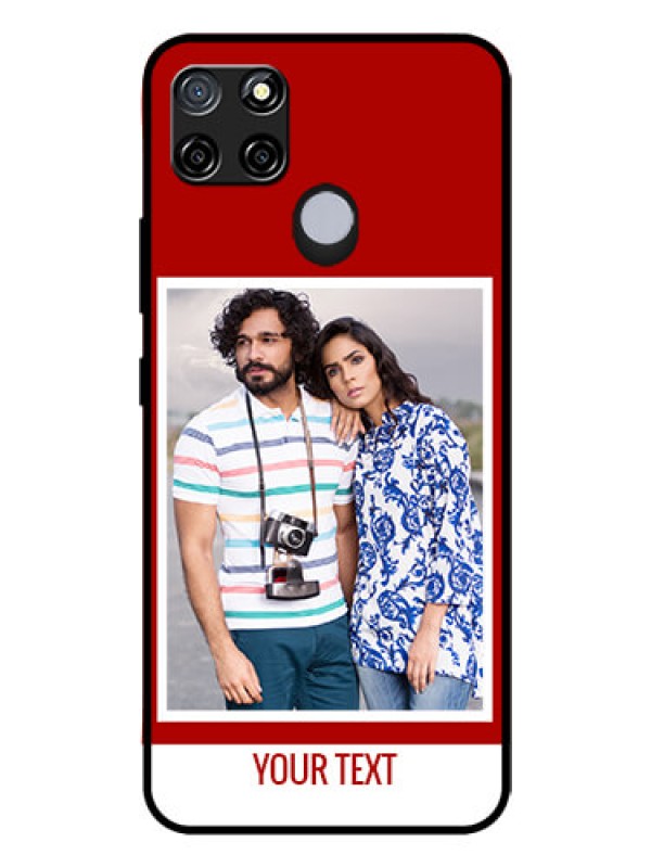 Custom Realme C12 Personalized Glass Phone Case  - Simple Red Color Design