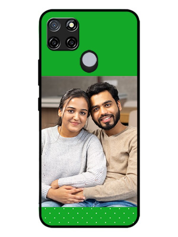 Custom Realme C12 Personalized Glass Phone Case  - Green Pattern Design