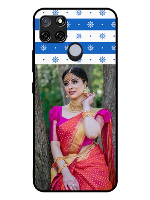 Custom Realme C12 Photo Printing on Glass Case  - Snow Pattern Design