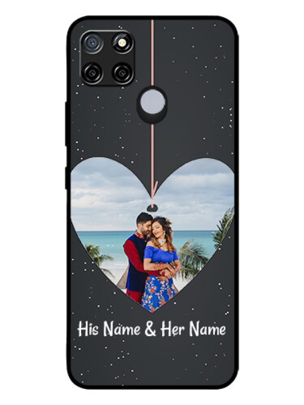 Custom Realme C12 Custom Glass Phone Case  - Hanging Heart Design