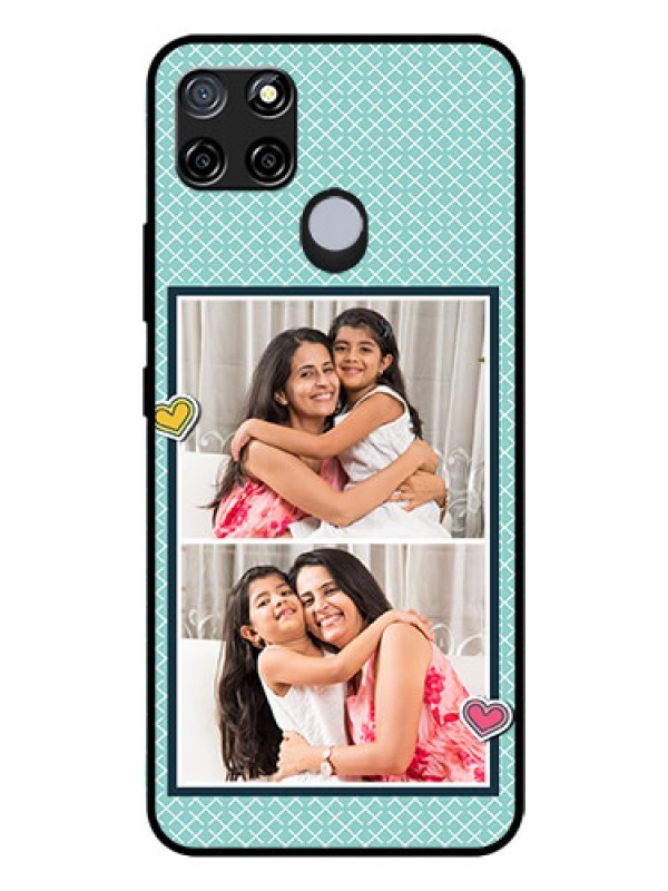 Custom Realme C12 Custom Glass Phone Case  - 2 Image Holder with Pattern Design