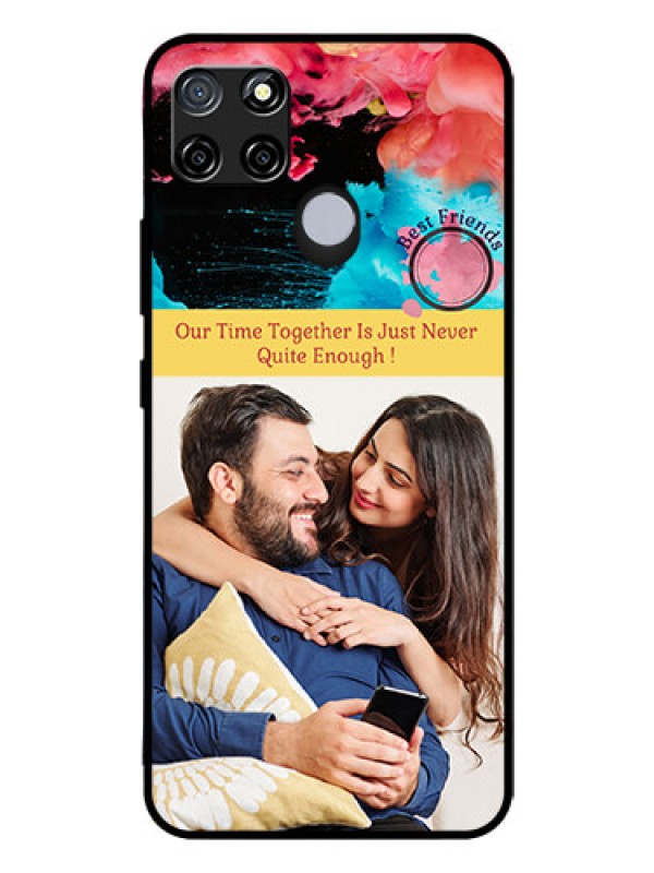 Custom Realme C12 Custom Glass Mobile Case  - Quote with Acrylic Painting Design