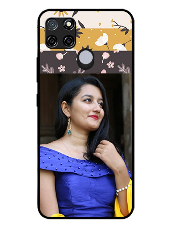 Custom Realme C12 Custom Glass Phone Case  - Stylish Floral Design