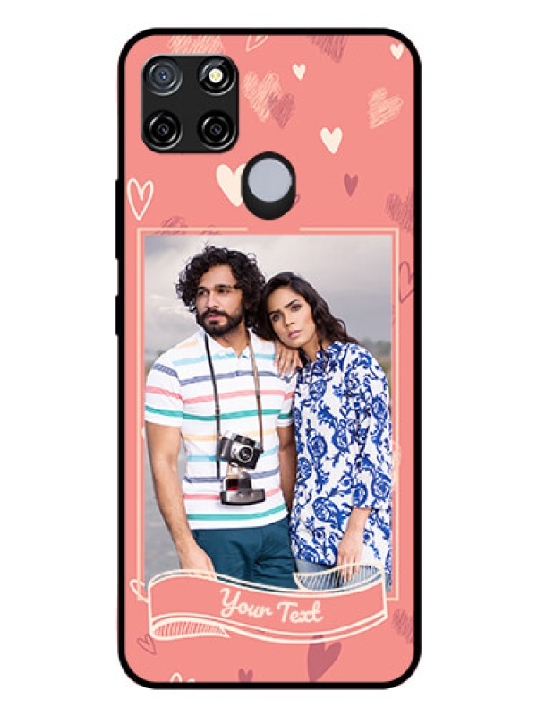 Custom Realme C12 Custom Glass Phone Case  - Love doodle art Design
