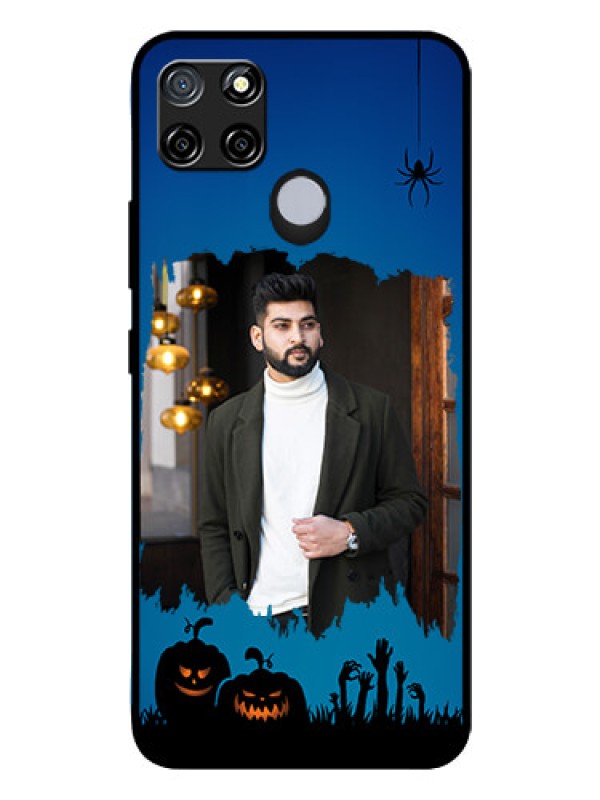 Custom Realme C12 Photo Printing on Glass Case  - with pro Halloween design 
