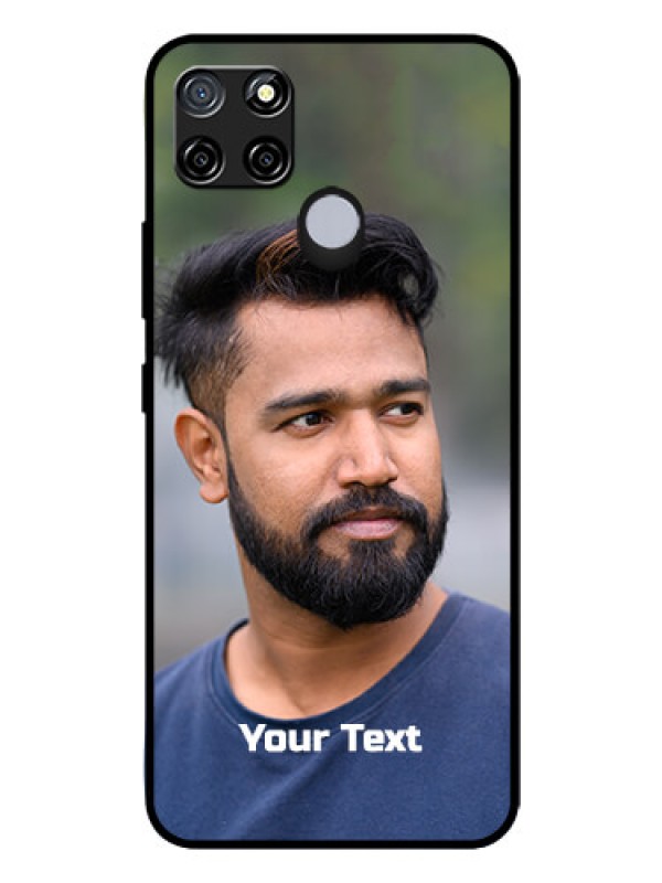 Custom Realme C12 Glass Mobile Cover: Photo with Text