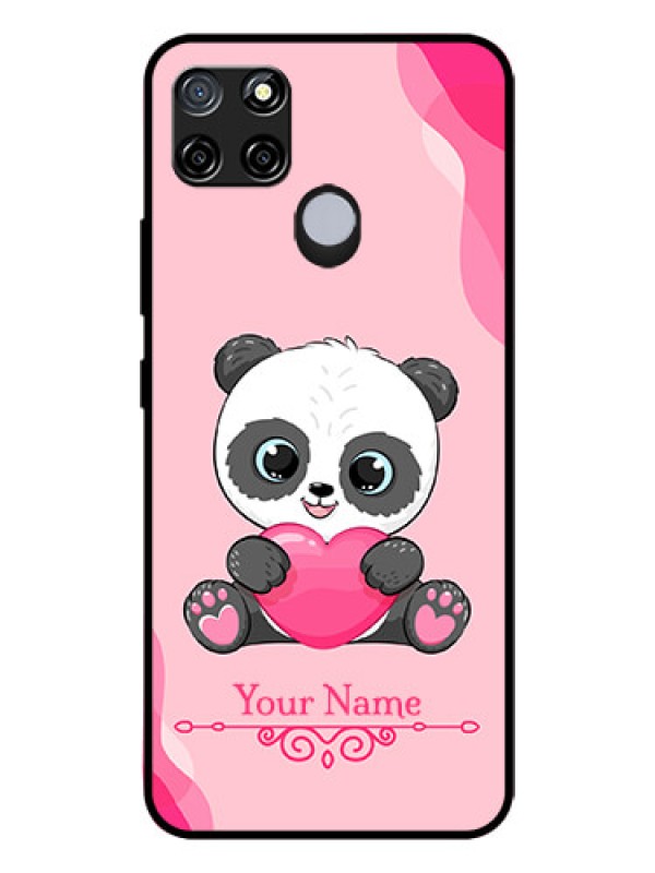 Custom Realme C12 Custom Glass Mobile Case - Cute Panda Design